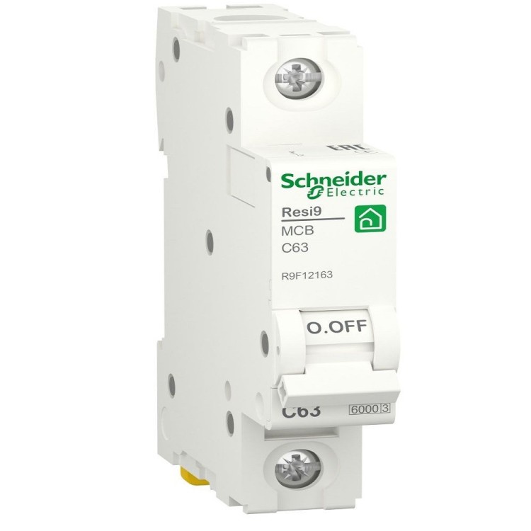 Автоматичний вимикач 1P 63A C 6kA Schneider Electric Resi9 R9F12163 - Основні контакти  