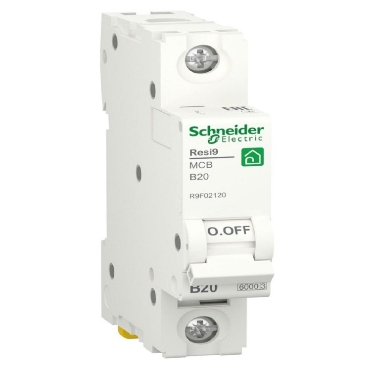 Автоматичний вимикач Resi9 1P 20A B 6kA Schneider Electric R9F02120 - Основні контакти  