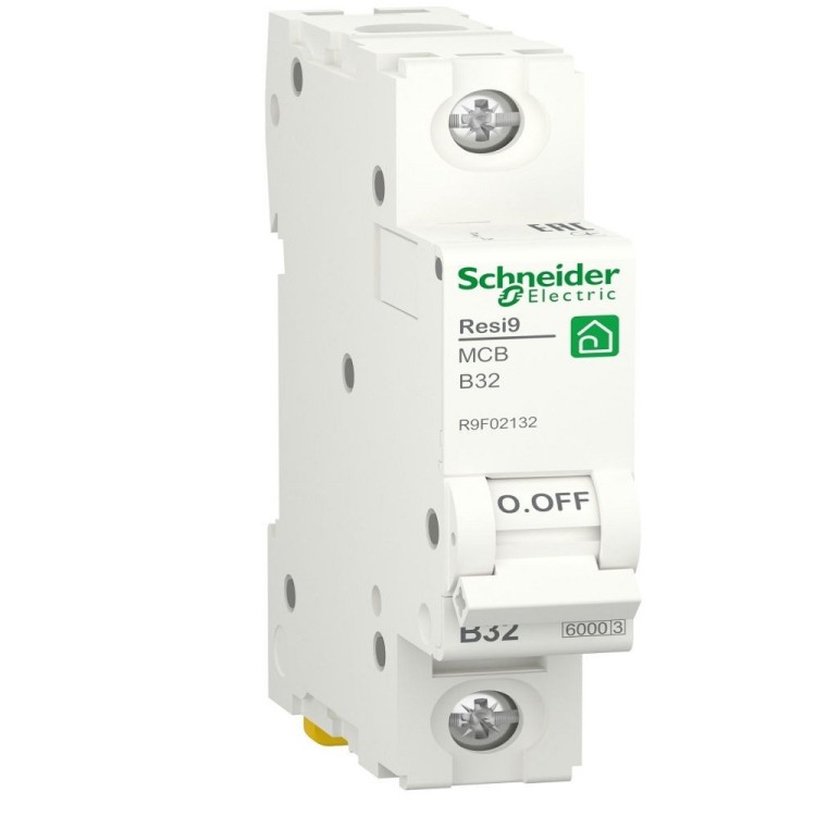 Автоматичний вимикач Resi9 1P 32A B 6kA Schneider Electric R9F02132 - Основні контакти  