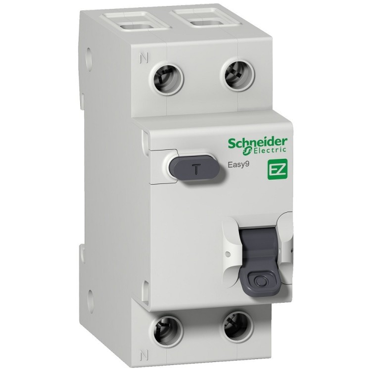 Дифавтомат 25A 30mA 4,5kA 2P тип C тип AC Easy9 Schneider Electric (EZ9D34625) - Основні контакти  