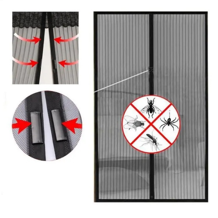 Москитная сетка на дверь на магнитах Фиолетовая с рисунком 208х98см - Основные контакты 06