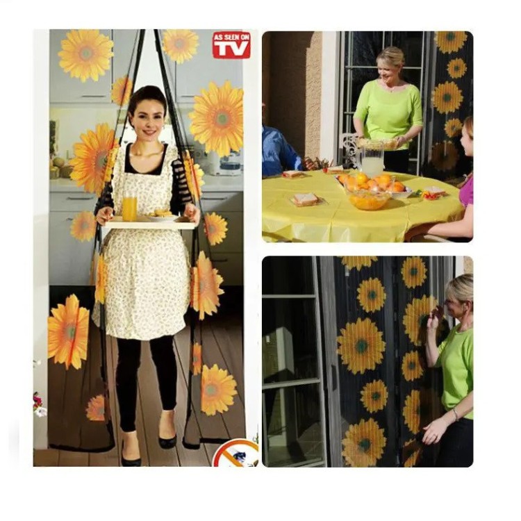 Москитная сетка на дверь на магнитах Insta Screen (Magic Mesh) подсолнухи - Основные контакты 05