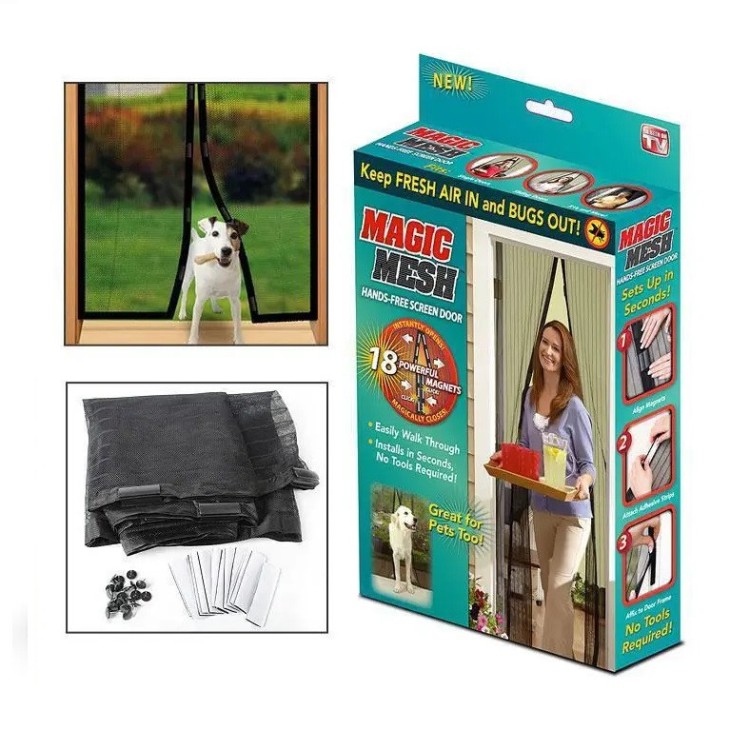 Москитная сетка на входную дверь Magic Mesh 210x100 см Бежевая - Основные контакты 03