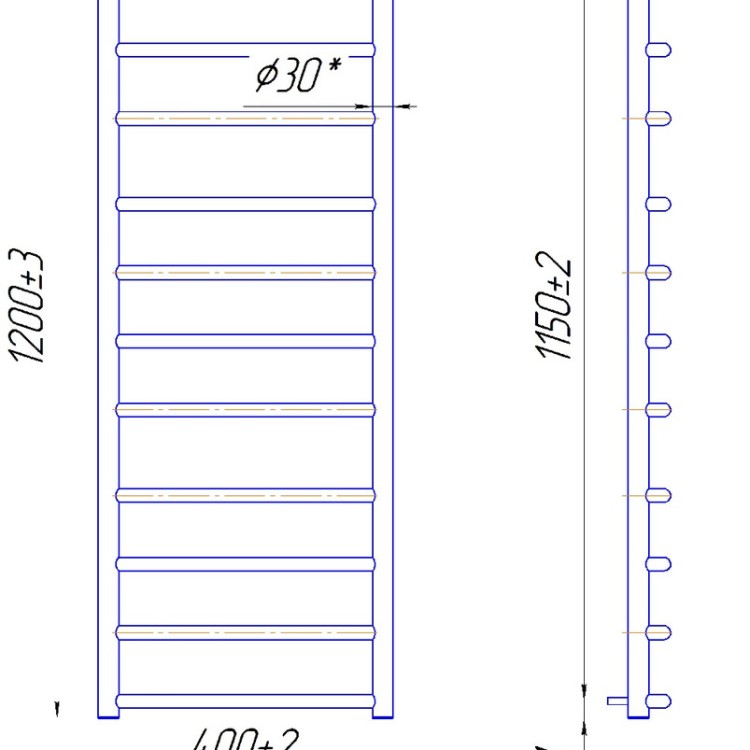 Рушникосушарка водяна MARIO Класік 1200 х 430/400 - Основні контакти 04