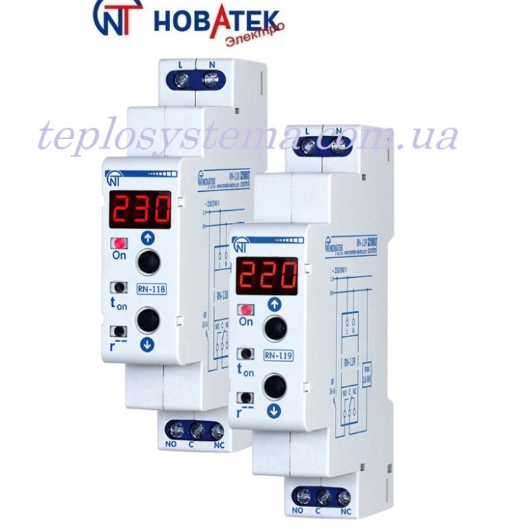 Реле контролю напруги RN — 118 (10 А, 2.3 кВт) "Новатек-Електро" (Україна) - Основні контакти 02