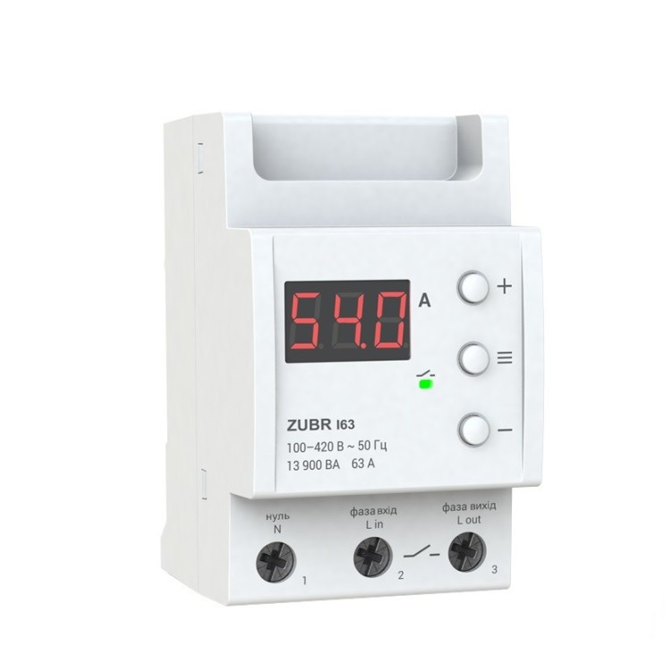 Реле контролю струму ZUBR I63 DS Electronics - Основні контакти 01 