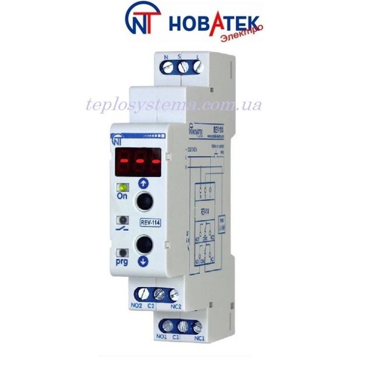 Реле часу REV-114 з дисплеєм Новатек-Електро - Основні контакти 01 