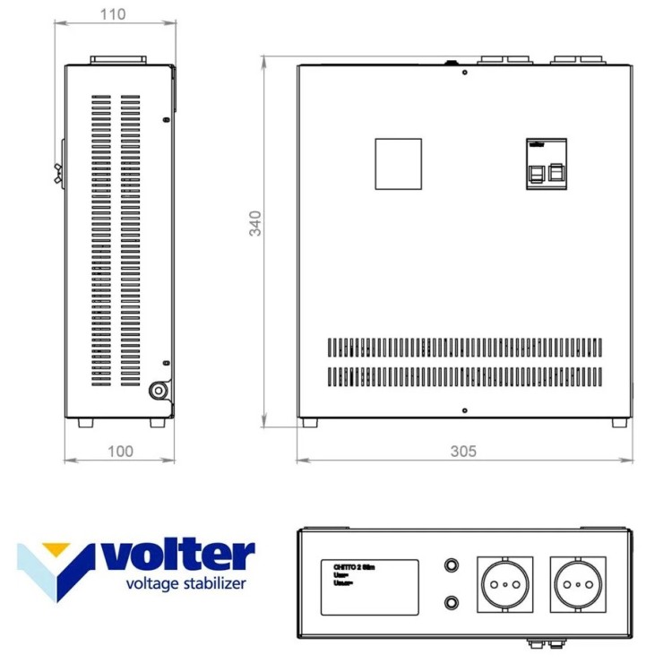 Стабілізатор напруги  однофазний Volter™-2пт Slim (до 2,2 кВт) - Основні контакти 03
