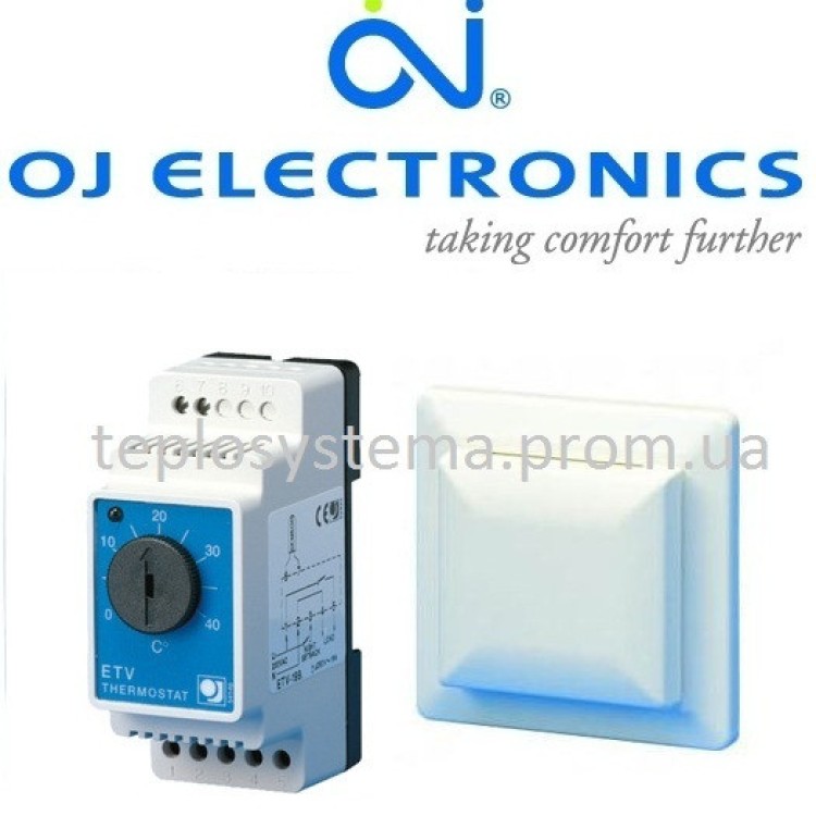 Терморегулятор для систем опалення ETV-1999 OJ Electronics (на DIN-рейку), Данія - Основні контакти  