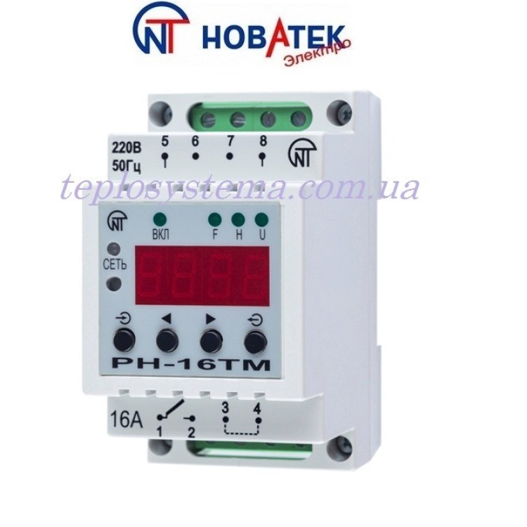 Універсальне реле РН — 16ТМ (суто-тижневий таймер) Новатек-Електро - Основні контакти 01 