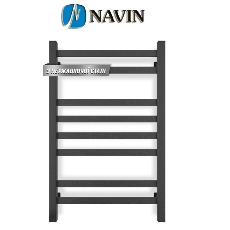 Водяна рушникосушарка NAVIN Авангард 500х800 (чорний муар) - Основні контакти 01 