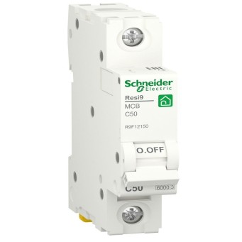 Автоматичний вимикач 1P 50A C 6kA Schneider Electric Resi9 R9F12150 - Основні контакти 