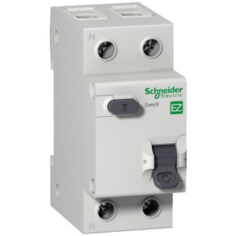 Дифавтомат 25A 30mA 4,5kA 2P тип C тип AC Easy9 Schneider Electric (EZ9D34625) - Основні контакти 