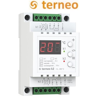 Двоканальний терморегулятор Terneo k2 (на DIN-рейку) DS Electronics - Основні контакти 