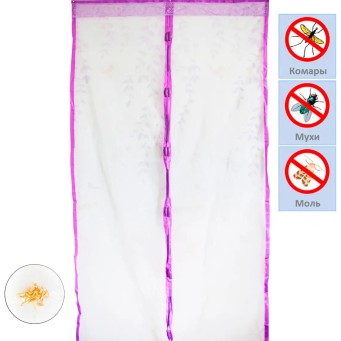 Москитная сетка на дверь на магнитах Фиолетовая с рисунком 208х98см - Основные контакты 