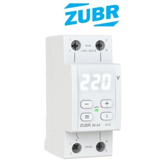 Реле контролю напруги ZUBR D2 — 63 з термозахистом (DS Electronics Україна) - Основні контакти 