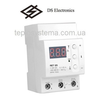Реле контролю струму ZUBR I25 (RET I25) однофазне (DS Electronics, Україна) - Основні контакти 
