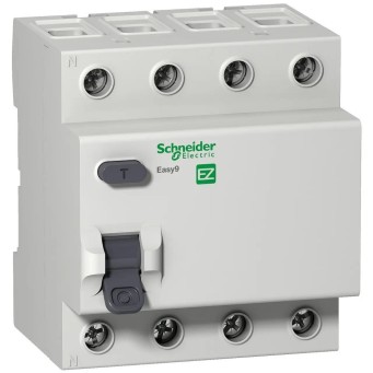 ПЗВ 25A 30mA 4,5kA тип AC 4P Easy9 Schneider Electric (EZ9R34425) - Основні контакти 